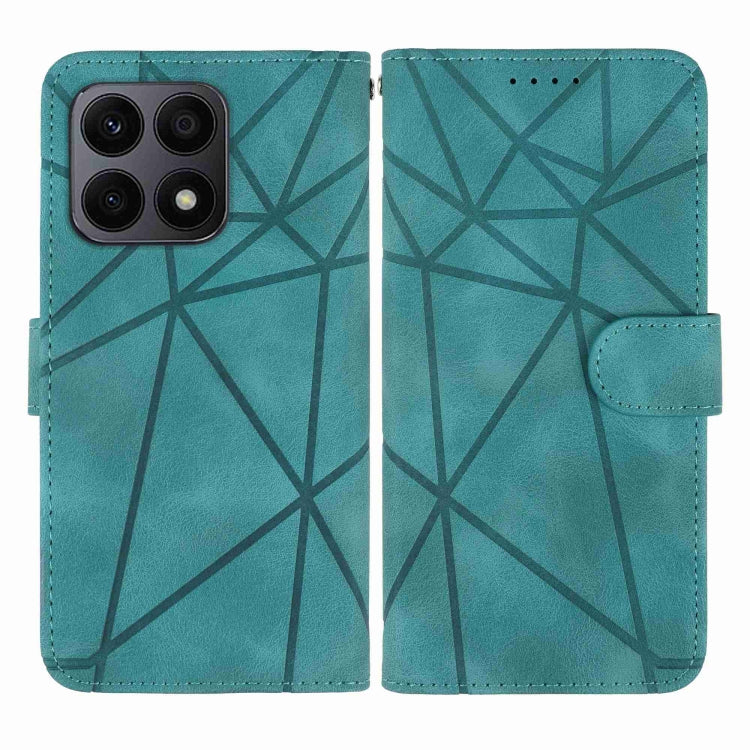 For Honor X8a Skin Feel Geometric Lines Leather Phone Case
