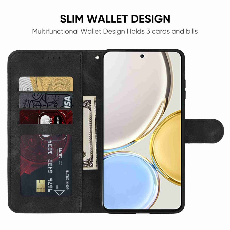 For Honor X9 Skin Feel Geometric Lines Leather Phone Case