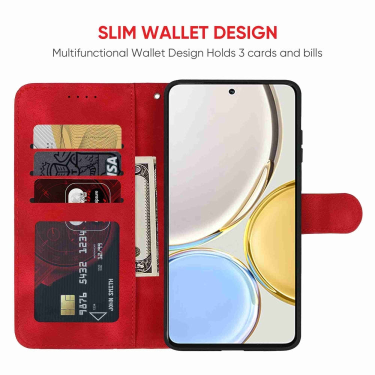 For Honor X9 Skin Feel Geometric Lines Leather Phone Case