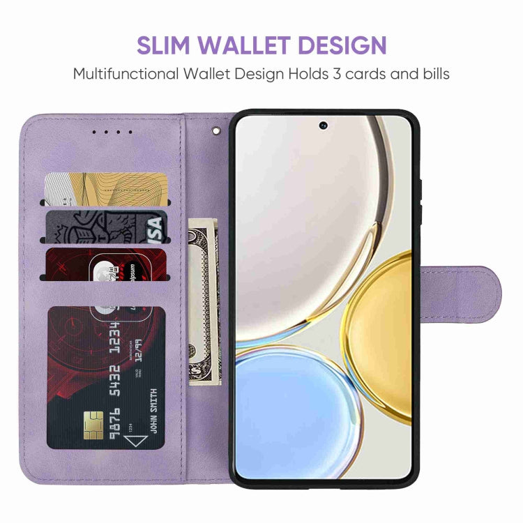For Honor X9 Skin Feel Geometric Lines Leather Phone Case