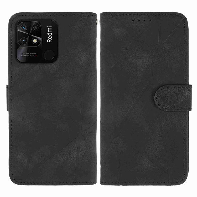 For Xiaomi Redmi 10C Skin Feel Geometric Lines Leather Phone Case