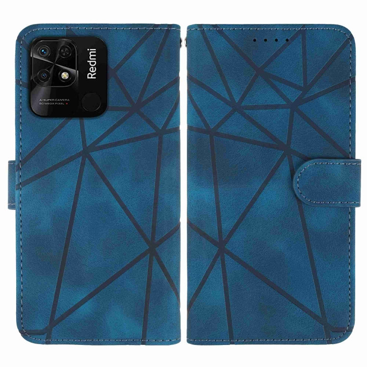 For Xiaomi Redmi 10C Skin Feel Geometric Lines Leather Phone Case