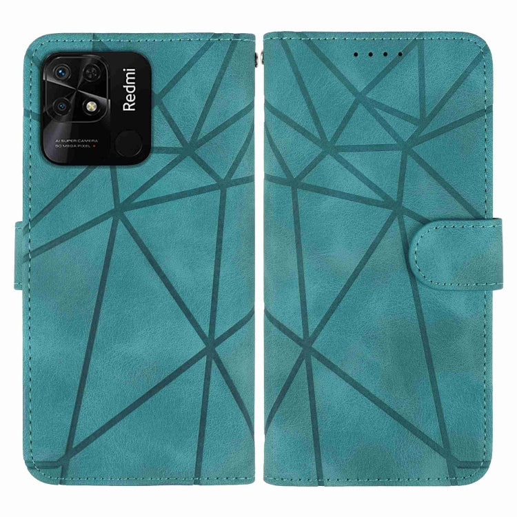 For Xiaomi Redmi 10C Skin Feel Geometric Lines Leather Phone Case