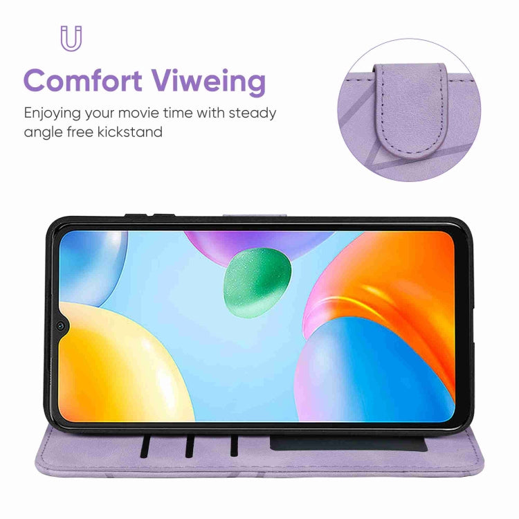 For Xiaomi Redmi 10C Skin Feel Geometric Lines Leather Phone Case