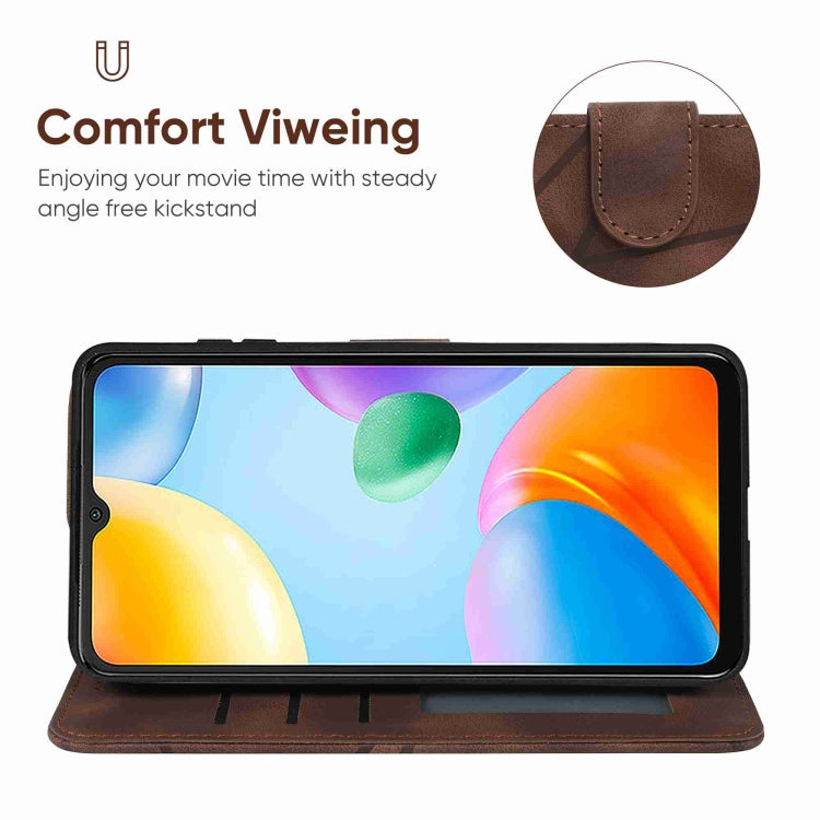 For Xiaomi Redmi 10C Skin Feel Geometric Lines Leather Phone Case