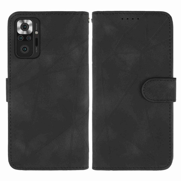 For Xiaomi Redmi Note 10 Pro Skin Feel Geometric Lines Leather Phone Case