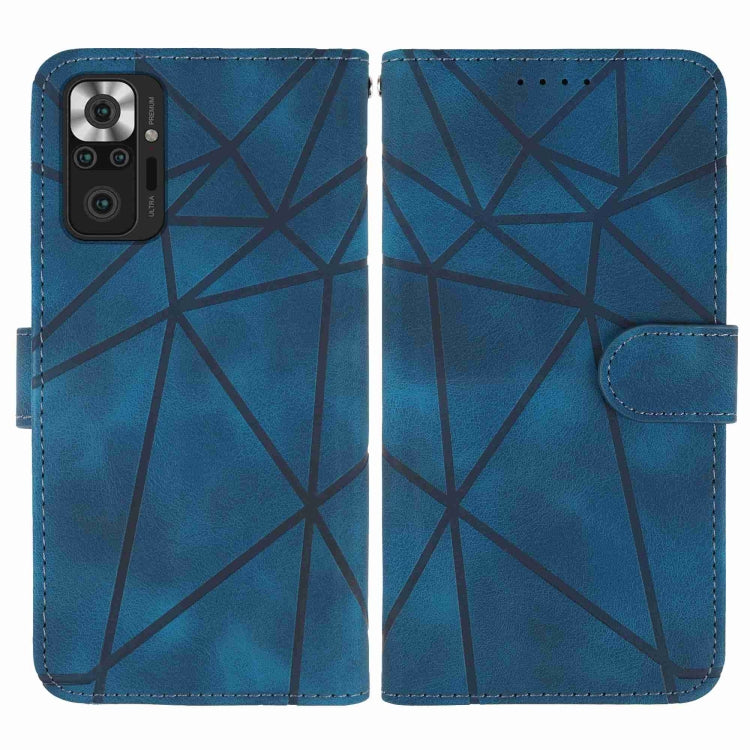 For Xiaomi Redmi Note 10 Pro Skin Feel Geometric Lines Leather Phone Case