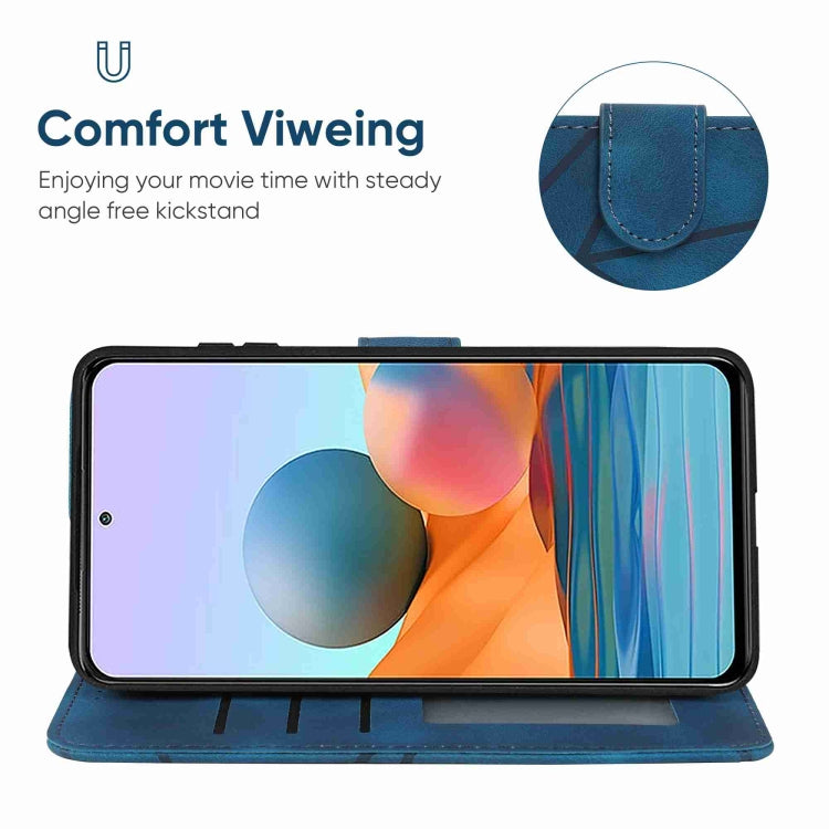 For Xiaomi Redmi Note 10 Pro Skin Feel Geometric Lines Leather Phone Case