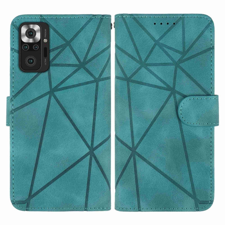 For Xiaomi Redmi Note 10 Pro Skin Feel Geometric Lines Leather Phone Case