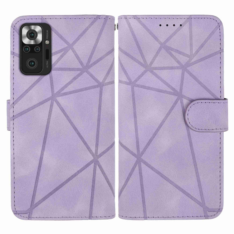 For Xiaomi Redmi Note 10 Pro Skin Feel Geometric Lines Leather Phone Case