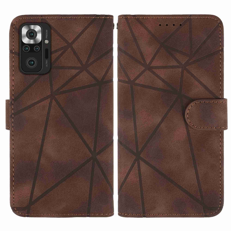 For Xiaomi Redmi Note 10 Pro Skin Feel Geometric Lines Leather Phone Case