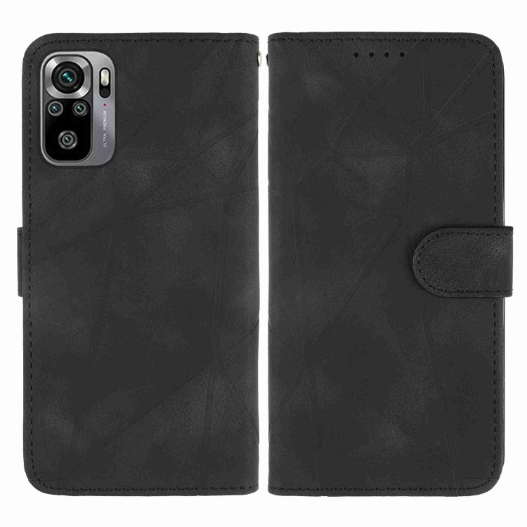 For Xiaomi Redmi Note 10S Skin Feel Geometric Lines Leather Phone Case