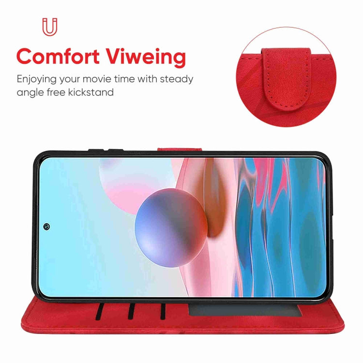 For Xiaomi Redmi Note 10S Skin Feel Geometric Lines Leather Phone Case