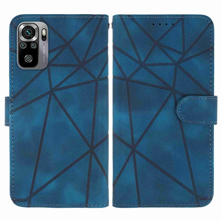 For Xiaomi Redmi Note 10S Skin Feel Geometric Lines Leather Phone Case