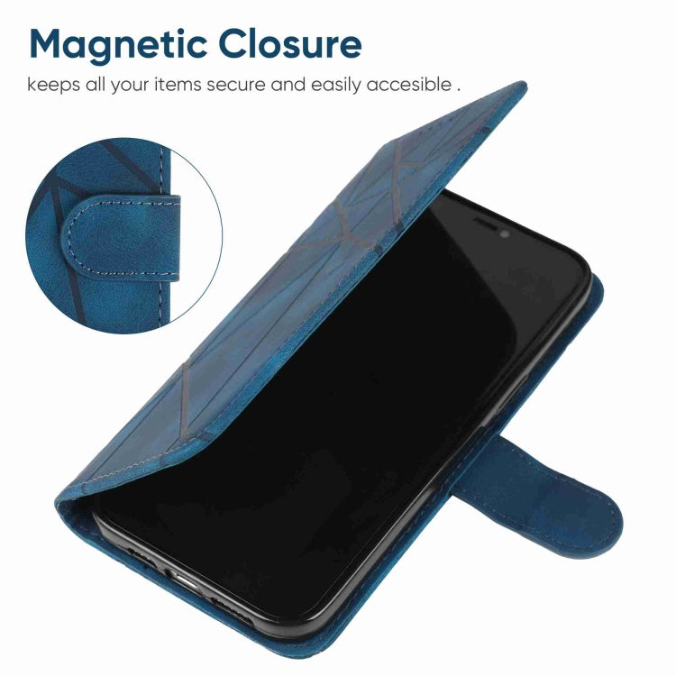 For Xiaomi Redmi Note 10S Skin Feel Geometric Lines Leather Phone Case