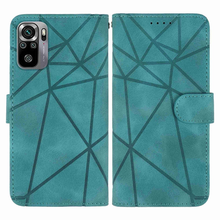 For Xiaomi Redmi Note 10S Skin Feel Geometric Lines Leather Phone Case