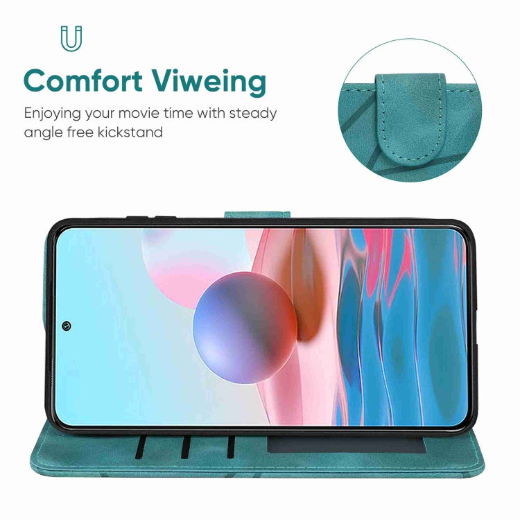 For Xiaomi Redmi Note 10S Skin Feel Geometric Lines Leather Phone Case