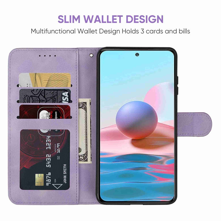 For Xiaomi Redmi Note 10S Skin Feel Geometric Lines Leather Phone Case