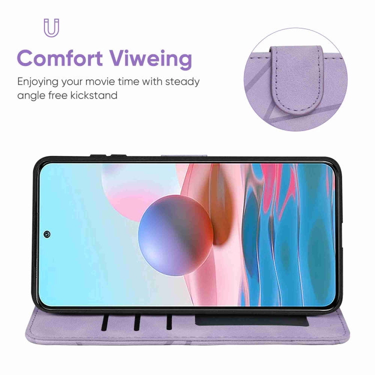 For Xiaomi Redmi Note 10S Skin Feel Geometric Lines Leather Phone Case