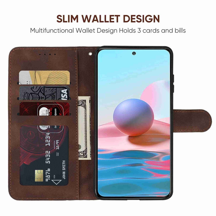 For Xiaomi Redmi Note 10S Skin Feel Geometric Lines Leather Phone Case