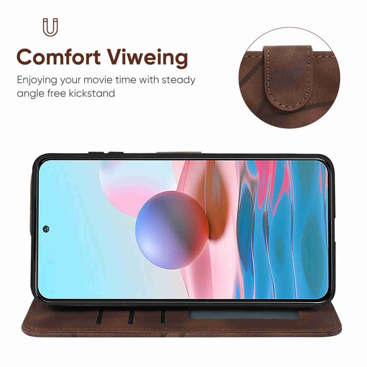 For Xiaomi Redmi Note 10S Skin Feel Geometric Lines Leather Phone Case