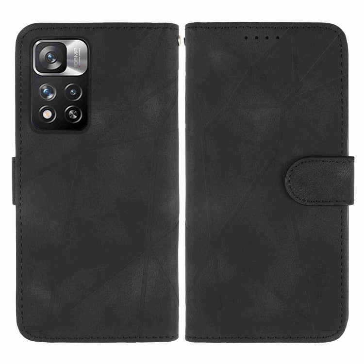 For Xiaomi Redmi Note 11 Pro+ 5G Skin Feel Geometric Lines Leather Phone Case