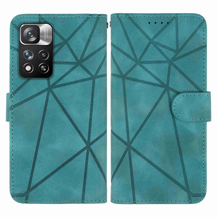 For Xiaomi Redmi Note 11 Pro+ 5G Skin Feel Geometric Lines Leather Phone Case