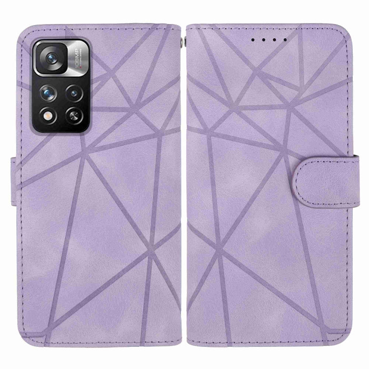 For Xiaomi Redmi Note 11 Pro+ 5G Skin Feel Geometric Lines Leather Phone Case