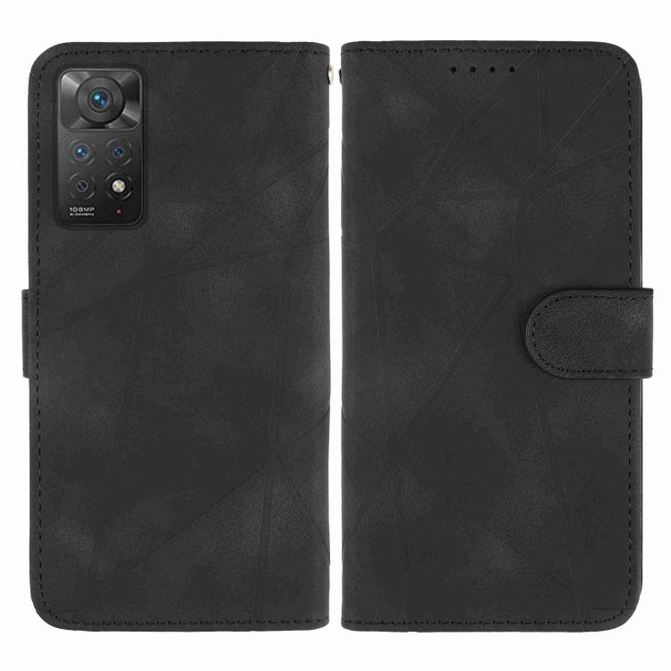 For Xiaomi Redmi Note 11 Global Skin Feel Geometric Lines Leather Phone Case