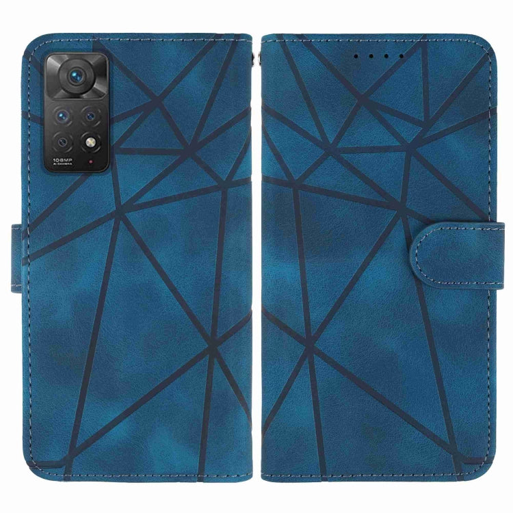 For Xiaomi Redmi Note 11 Global Skin Feel Geometric Lines Leather Phone Case
