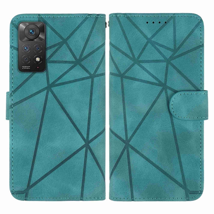For Xiaomi Redmi Note 11 Global Skin Feel Geometric Lines Leather Phone Case