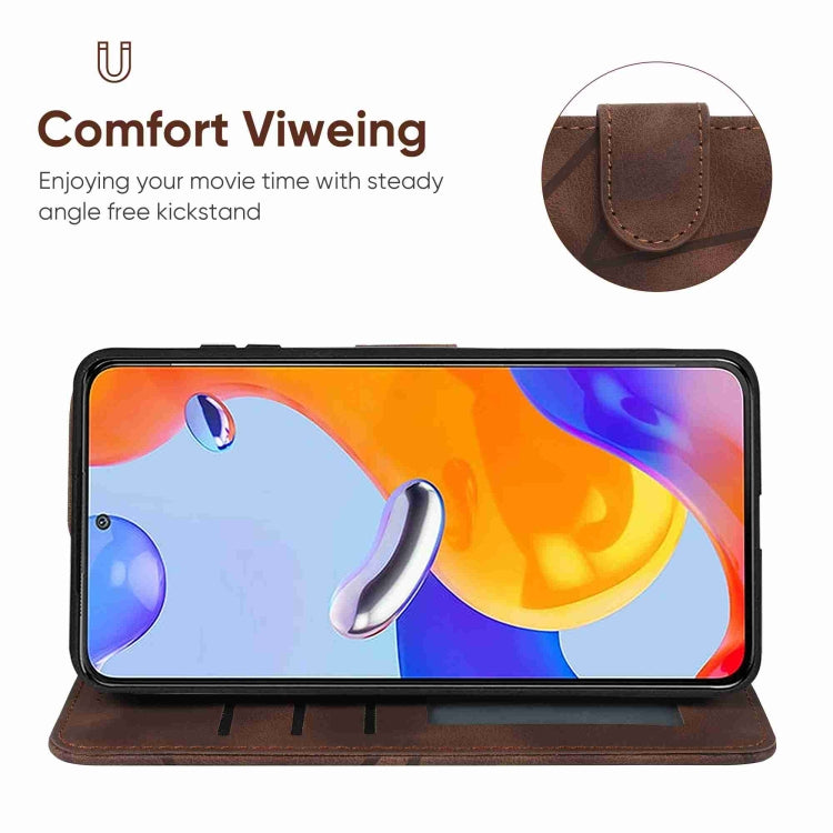 For Xiaomi Redmi Note 11 Global Skin Feel Geometric Lines Leather Phone Case