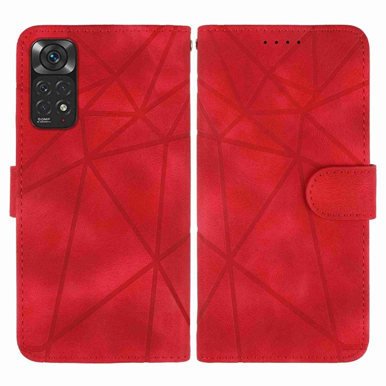 For Xiaomi Redmi Note 11S Skin Feel Geometric Lines Leather Phone Case