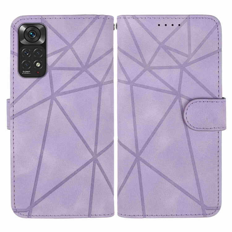 For Xiaomi Redmi Note 11S Skin Feel Geometric Lines Leather Phone Case