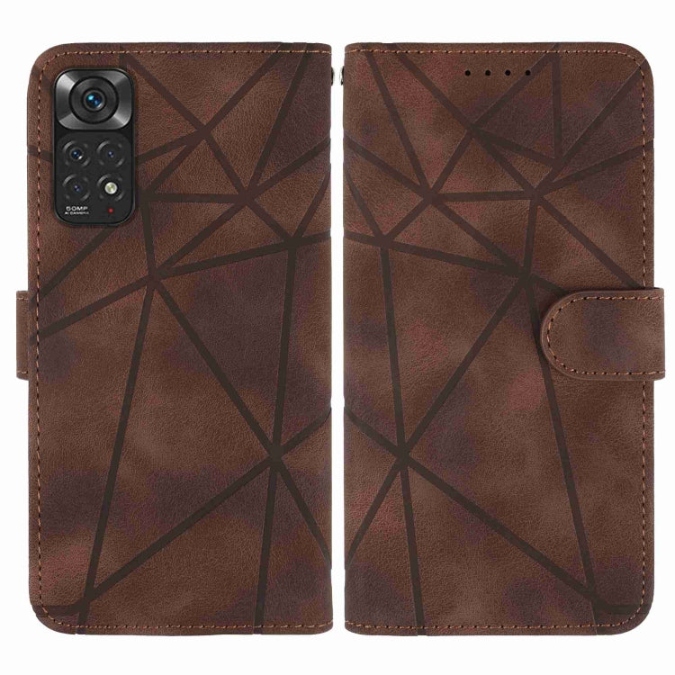 For Xiaomi Redmi Note 11S Skin Feel Geometric Lines Leather Phone Case