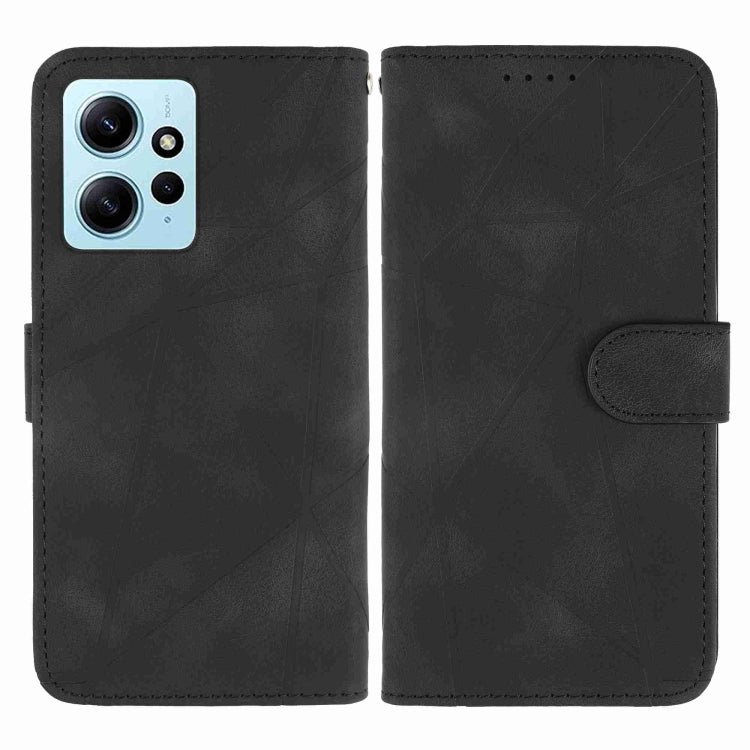 For Xiaomi Redmi Note 12 4G Global Skin Feel Geometric Lines Leather Phone Case