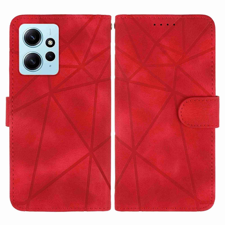 For Xiaomi Redmi Note 12 4G Global Skin Feel Geometric Lines Leather Phone Case
