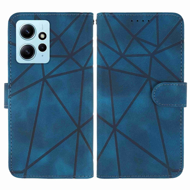 For Xiaomi Redmi Note 12 4G Global Skin Feel Geometric Lines Leather Phone Case