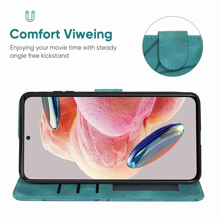For Xiaomi Redmi Note 12 4G Global Skin Feel Geometric Lines Leather Phone Case