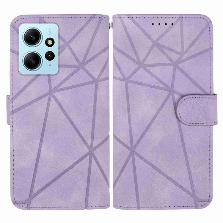 For Xiaomi Redmi Note 12 4G Global Skin Feel Geometric Lines Leather Phone Case