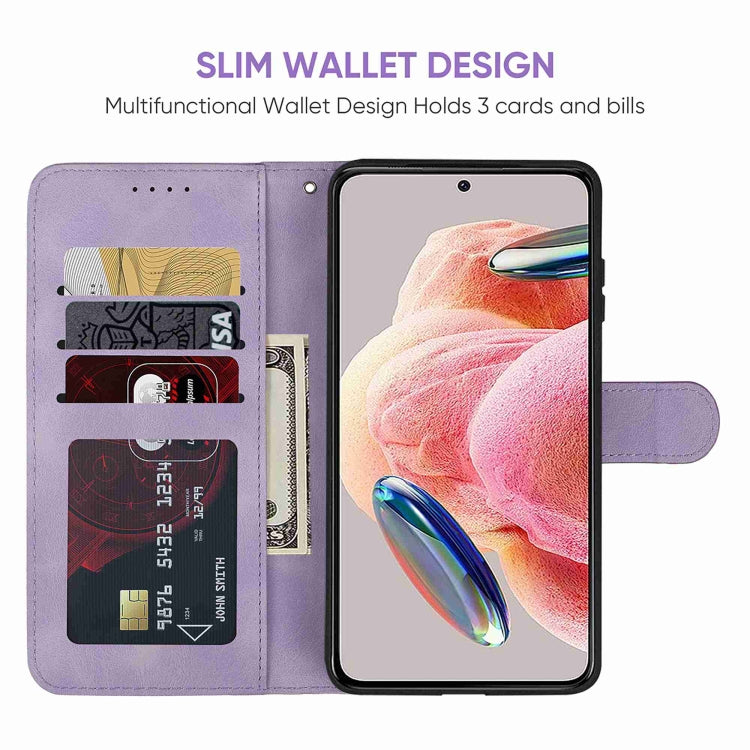 For Xiaomi Redmi Note 12 4G Global Skin Feel Geometric Lines Leather Phone Case