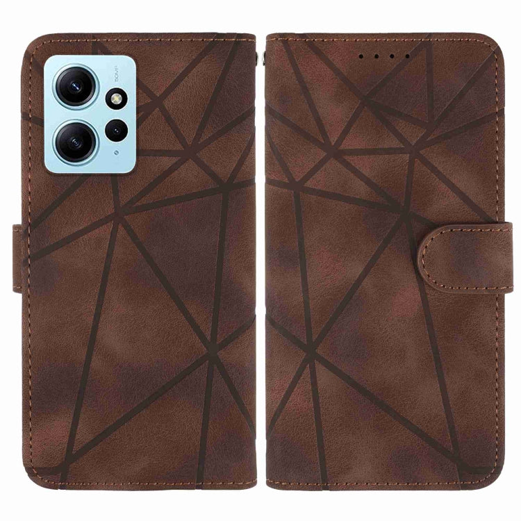 For Xiaomi Redmi Note 12 4G Global Skin Feel Geometric Lines Leather Phone Case