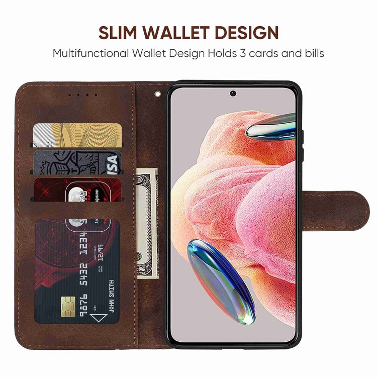 For Xiaomi Redmi Note 12 4G Global Skin Feel Geometric Lines Leather Phone Case