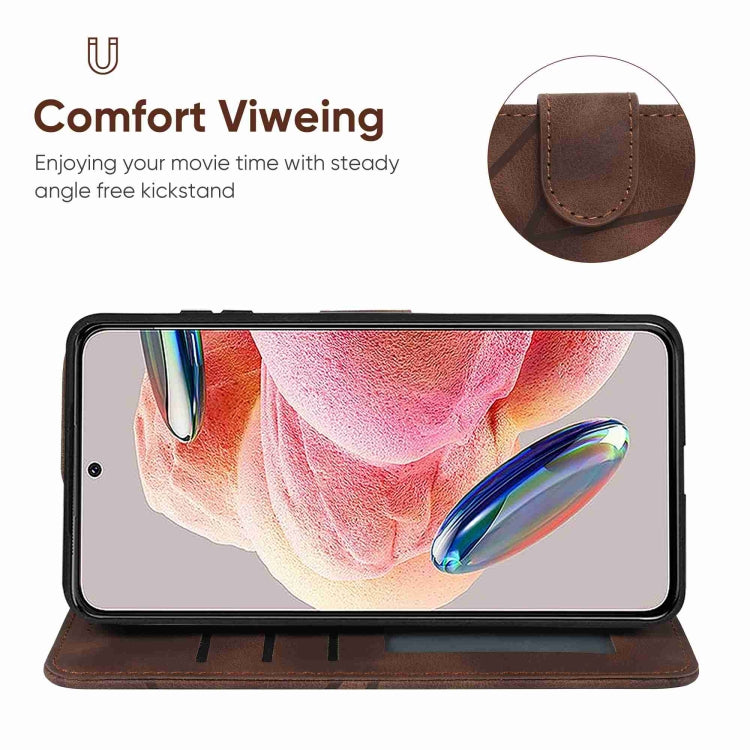 For Xiaomi Redmi Note 12 4G Global Skin Feel Geometric Lines Leather Phone Case