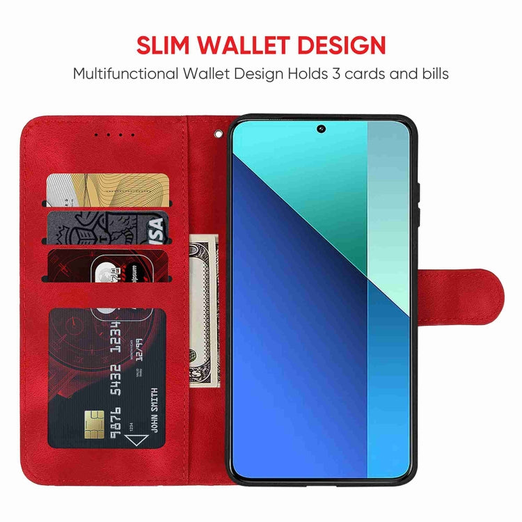 For Xiaomi Redmi Note 13 4G Global Skin Feel Geometric Lines Leather Phone Case