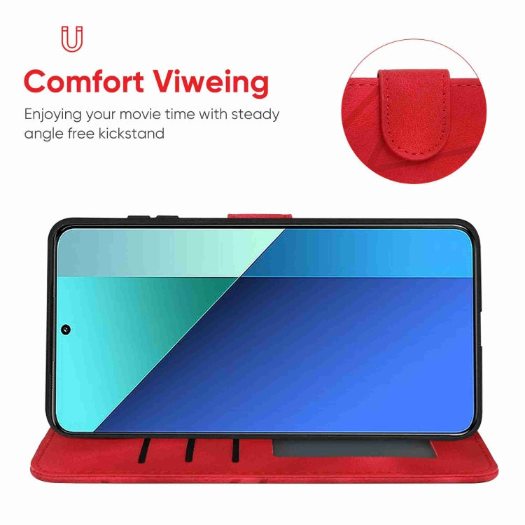 For Xiaomi Redmi Note 13 4G Global Skin Feel Geometric Lines Leather Phone Case