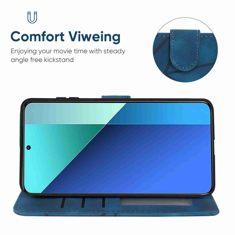 For Xiaomi Redmi Note 13 4G Global Skin Feel Geometric Lines Leather Phone Case