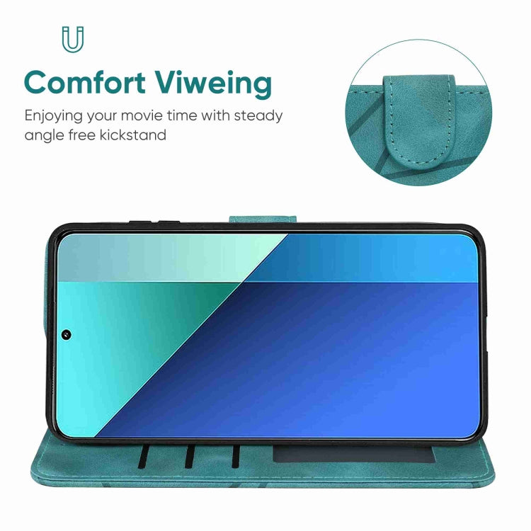 For Xiaomi Redmi Note 13 4G Global Skin Feel Geometric Lines Leather Phone Case