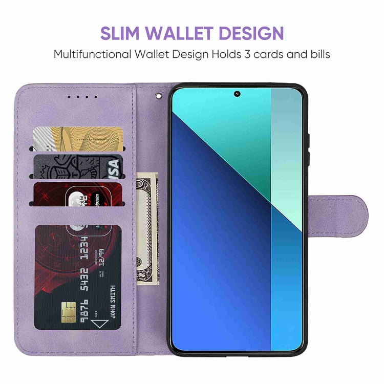 For Xiaomi Redmi Note 13 4G Global Skin Feel Geometric Lines Leather Phone Case