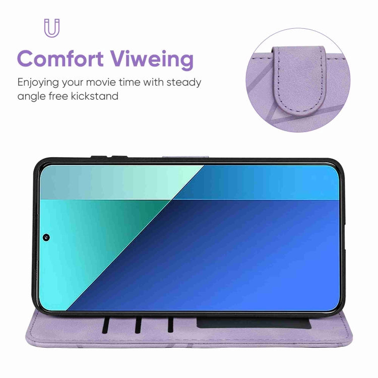 For Xiaomi Redmi Note 13 4G Global Skin Feel Geometric Lines Leather Phone Case